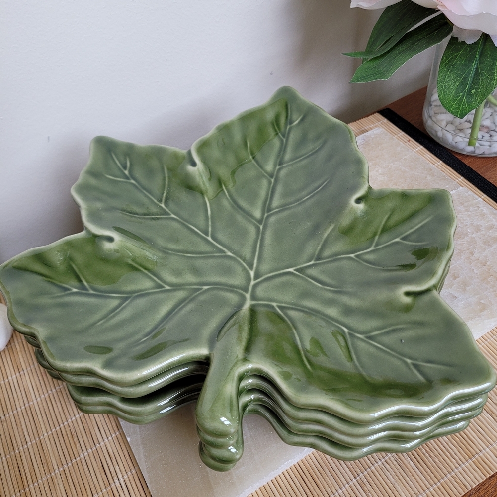 Pottery Barn Leaf Shaped Plates Brand New